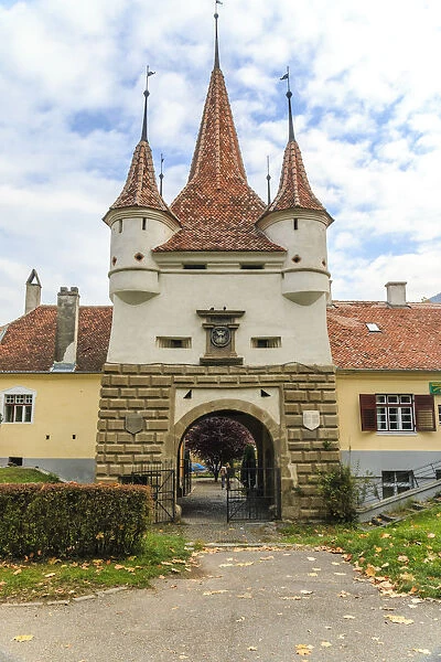 Europe, Romania, Brasov. Saint Catherines medieval gate