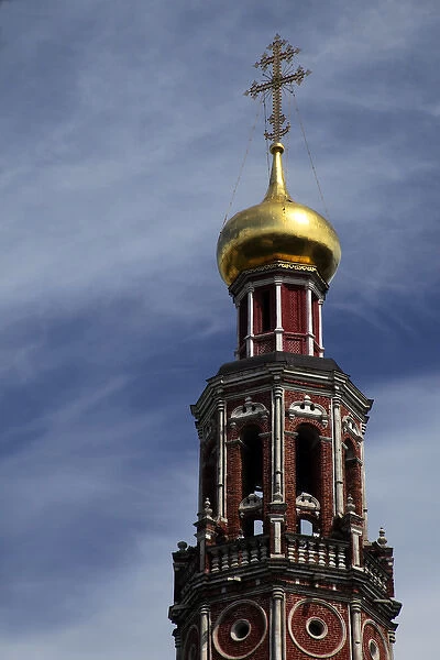 Europe, Russia, Moscow. Belltower of Novodevichy Convent