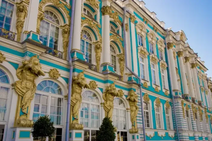 Framed Print : Europe, Russia, Pushkin. Portion of Catherine Palace Framed Print : Europe, Russia, Pushkin. Portion of Catherine Palace