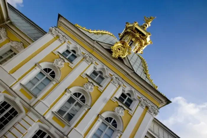 Framed Print : Europe, Russia, St. Petersburg. Portion of Peterhof, a royal palace founded by Tsar Peter the Great Framed Print : Europe, Russia, St. Petersburg. Portion of Peterhof, a royal palace founded by Tsar Peter the Great