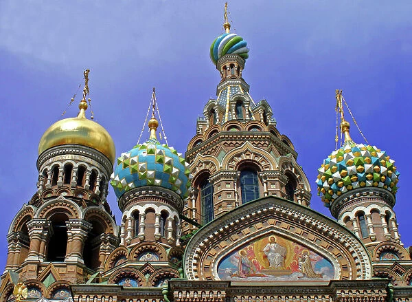 Europe, Russia, St. Petersburg. Church of the Spilled Blood Domes