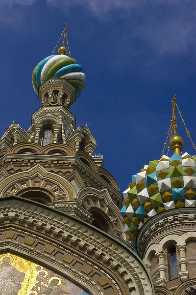 Europe, Russia, St. Petersburg. Two towers of the Church of the Savior on the Spilled Blood