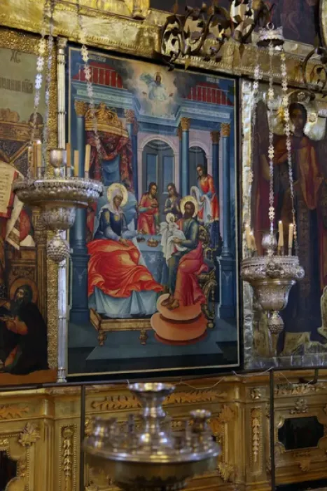 Framed Print : Europe, Russia, Suzdal. Fresco icon in the Cathedral of the Nativity Suzdal