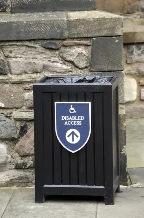 Framed Print : Europe, Scotland, Edinburgh. Edinburgh Castle. Unfortunately placed handicap sign Framed Print : Europe, Scotland, Edinburgh. Edinburgh Castle. Unfortunately placed handicap sign