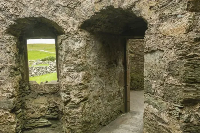 Framed Print : Europe, Scotland, Shetland Islands. Muness Castle ruins Framed Print : Europe, Scotland, Shetland Islands. Muness Castle ruins