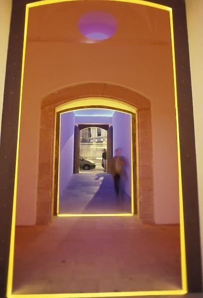 Europe, Spain, Barcelona Lit doorway near Picasso Museum, Ciutat Vella area