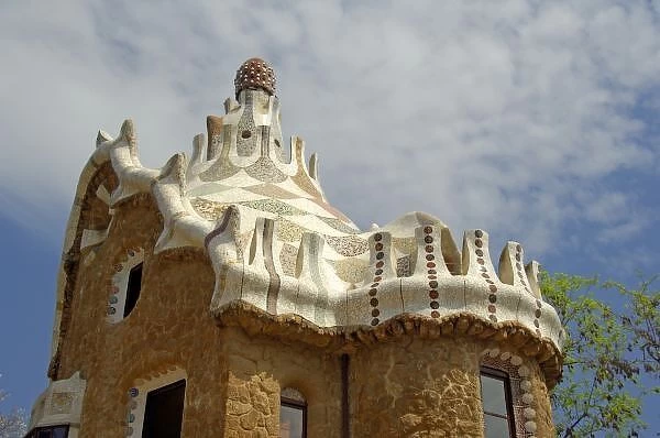Europe, Spain, Catalunya, Barcelona. Park Guell, architecture by Antoni Gaudi (1852-1926)