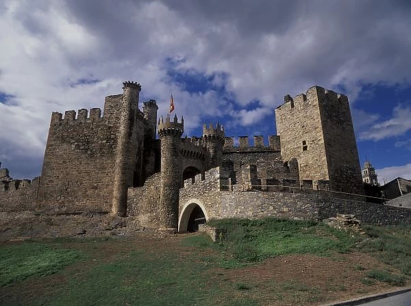 Europe, Spain, Ponferrada, Leon. Templer Castle (Medium Format)