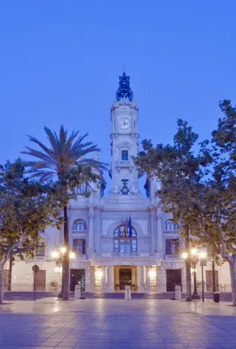 Framed Print : Europe, Spain, Valencia, City Hall (Ayuntamiento) at Dawn