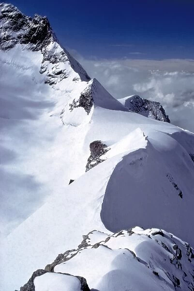 Europe, Switzerland, Jungfraujoch. There is a grand view from the Jungfraujoch, a