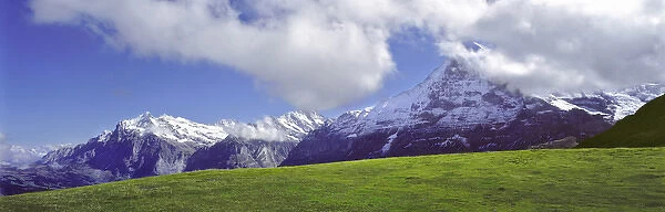 Europe, Switzerland, Mannlichen. Wetterhorn and the Eiger, both part of a World Heritage Site
