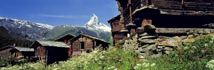 Framed Print : Europe, Switzerland, Winkelmatten. The Matterhorn looms above the village of Winkelmatten Framed Print : Europe, Switzerland, Winkelmatten. The Matterhorn looms above the village of Winkelmatten