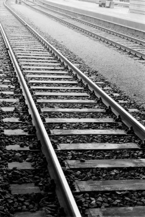 Framed Print : Europe, Switzerland, Zurich. Train tracks