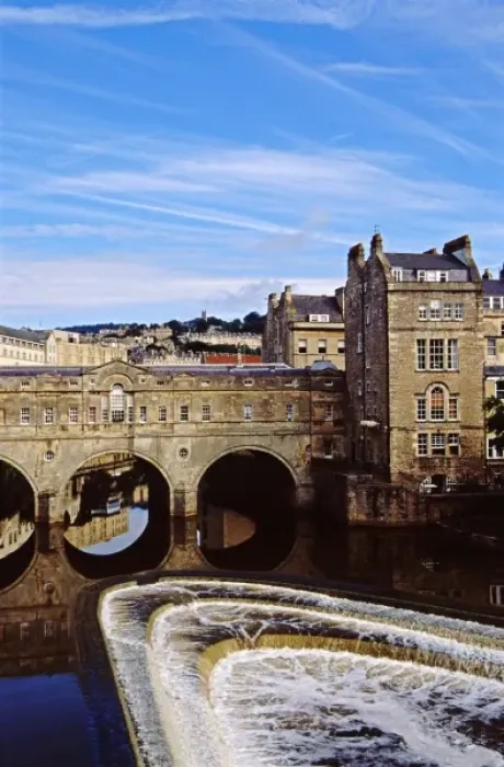 Framed Print : Europe, United Kingdom, England, Bath. River Avon bridge