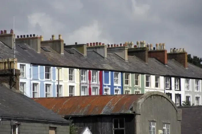 Framed Print : Europe, Wales, Caernarfon. Typical row houses. THIS IMAGE RESTRICTED - Not available to U Framed Print : Europe, Wales, Caernarfon. Typical row houses. THIS IMAGE RESTRICTED - Not available to U