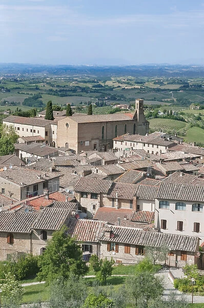 Europe;Italy;Tuscany;San Gimignano, San Agostino Church & Countyside