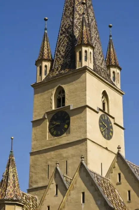 Framed Print : The Evangelical Church, or Evangelische Stadtpfarrkirche, was built in 1520, Sibiu