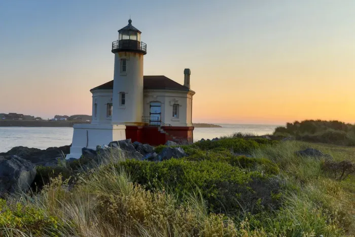 Framed Print : Evening light on Coquille River Lighthouse, Bullards Oregon State Park, Oregon Framed Print : Evening light on Coquille River Lighthouse, Bullards Oregon State Park, Oregon
