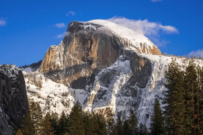 Framed Print : Evening light on Half Dome in winter, Yosemite National Park, California, USA Framed Print : Evening light on Half Dome in winter, Yosemite National Park, California, USA