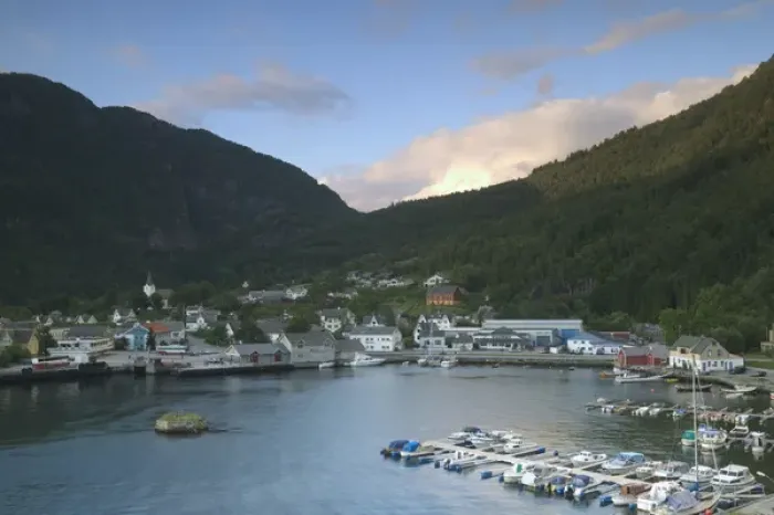 Framed Print : Evening light in Jondal on Hardanger Fjord, Norway