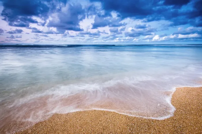 Framed Print : Evening light over the Pacific from Tunnels Beach, Kauai, Hawaii, USA