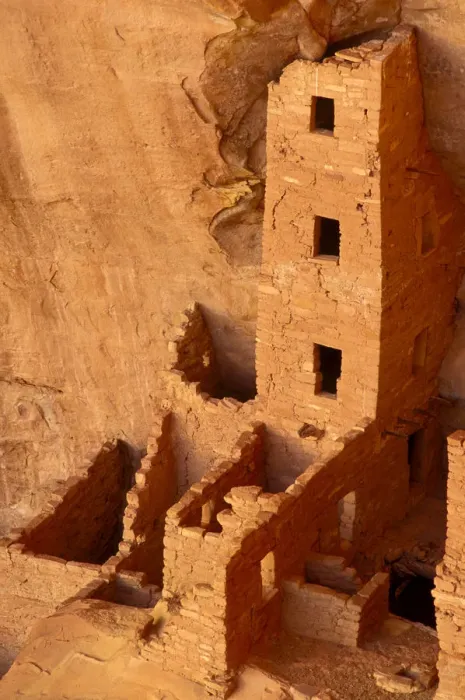 Framed Print : Evening light on Square Tower House Ruins, Mesa Verde National Park (World Heritage Site)
