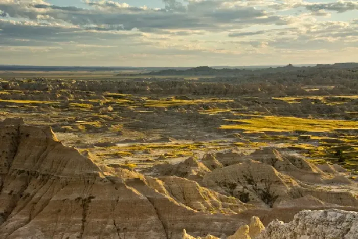Framed Print : evening, Pinnacles Viewpoint, Badlands National Park, South Dakota, USA