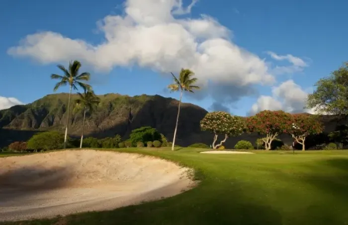 Framed Print : Exclusive hole 8 of Makaha Resort & Club in Waianae, Wekaha, Oahu, Hawaii