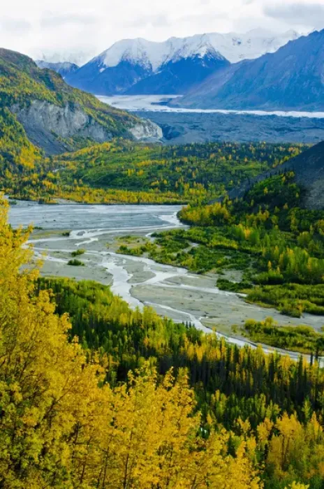 Framed Print : Exit Glacier winds its way through the Kenai Mountains in Kenai Fjords National Park