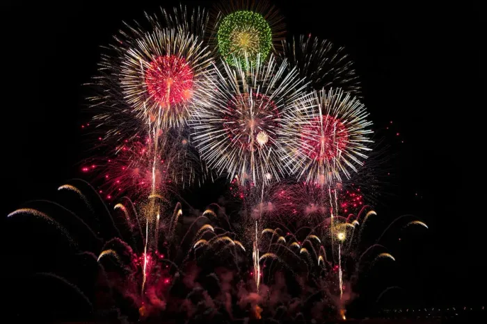 Framed Print : An exploding display of fireworks in Nagano City, Japan Framed Print : An exploding display of fireworks in Nagano City, Japan