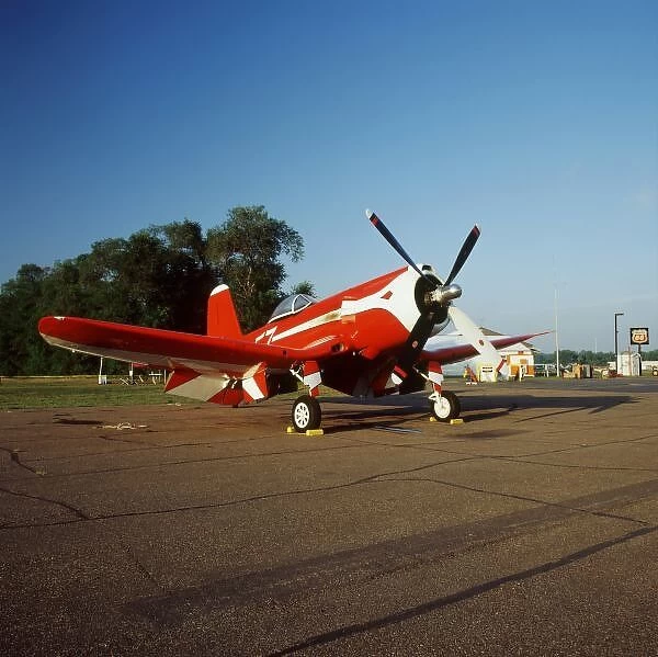 F2G-1D Super Corsair airplane at an air show in Fleming Field, St. Paul, Minnesota