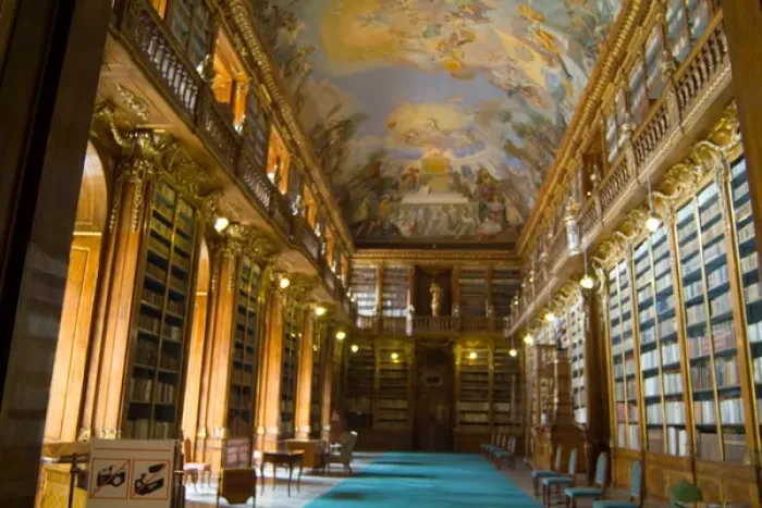 Framed Print : Fabulous beautiful historic Strahov Library with rare historical books in Prague Framed Print : Fabulous beautiful historic Strahov Library with rare historical books in Prague