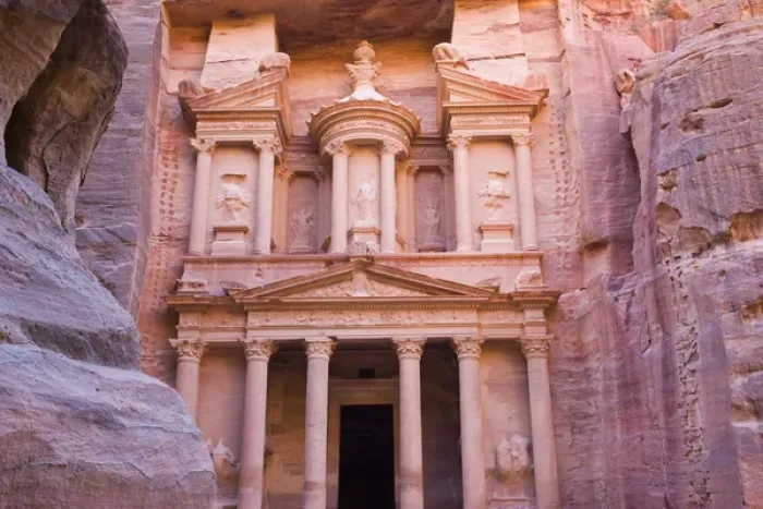 Framed Print : Facade of Treasury (Al Khazneh), Petra, Jordan (UNESCO World Heritage site) Framed Print : Facade of Treasury (Al Khazneh), Petra, Jordan (UNESCO World Heritage site)