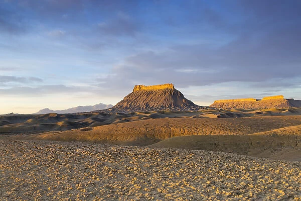 Factory Butte and North Caineville Mesa in the Upper Blue Hills near Hanksville, Utah