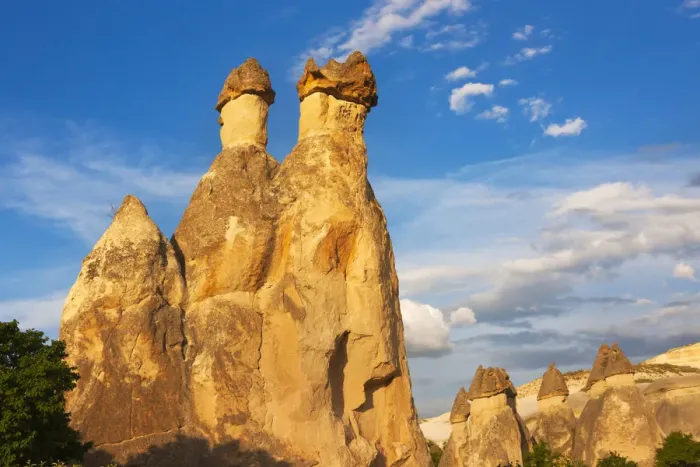 Framed Print : Fairy chimney rock formation in Goreme at sunset, Cappadocia (UNESCO World Heritage Site)