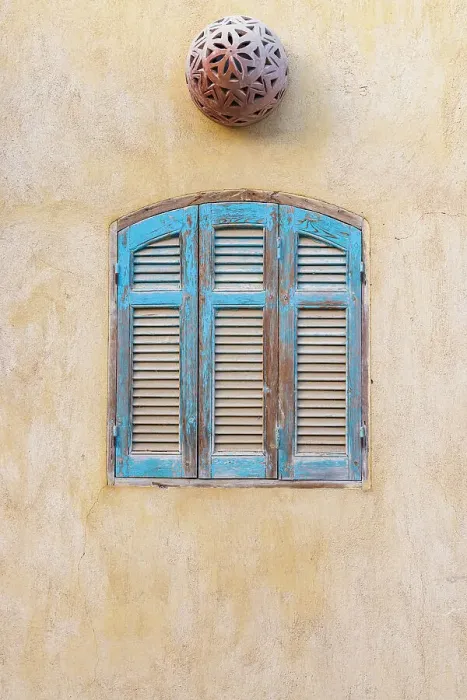 Framed Print : Faiyum, Egypt. Blue wooden shutters Framed Print : Faiyum, Egypt. Blue wooden shutters