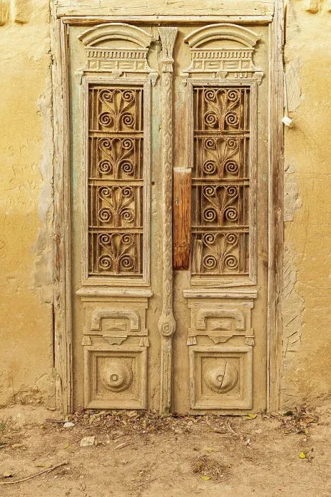 Framed Print : Faiyum, Egypt. Wooden door on a building Framed Print : Faiyum, Egypt. Wooden door on a building