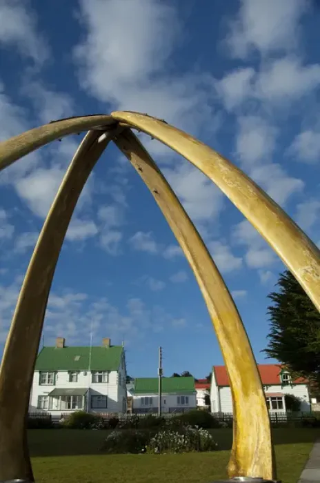 Framed Print : Falkland Island, Stanley (aka Port Stanley). Whalebone Arch, constructed in 1933