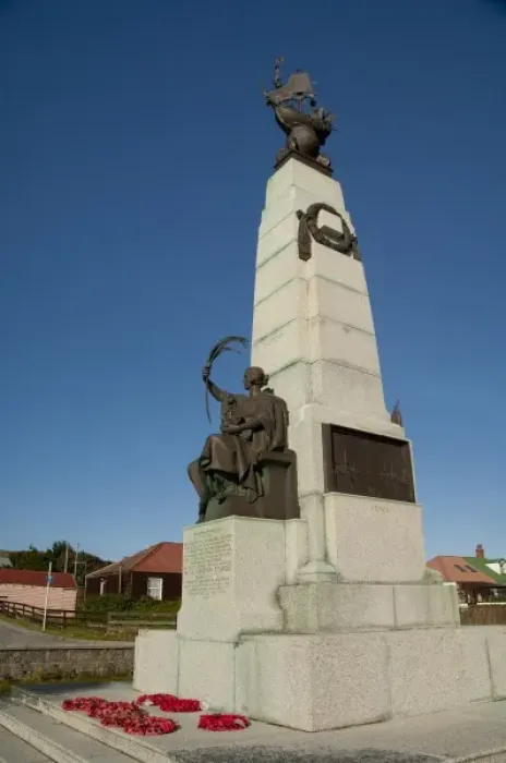 Framed Print : Falkland Island, Stanley (aka Port Stanley). Battle Memorial commemorates Navel action Framed Print : Falkland Island, Stanley (aka Port Stanley). Battle Memorial commemorates Navel action