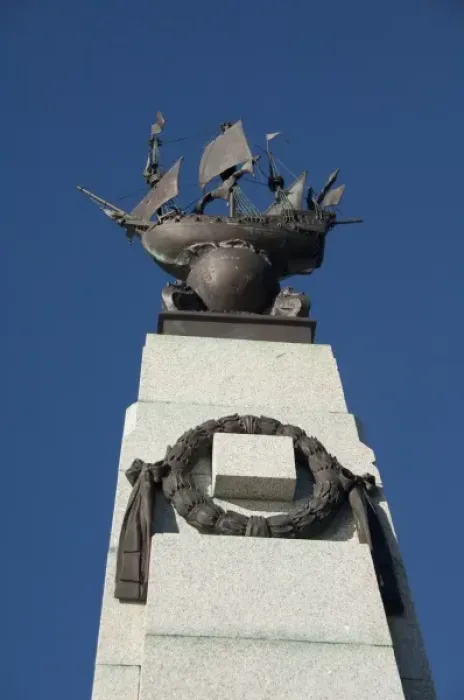 Framed Print : Falkland Island, Stanley (aka Port Stanley). Battle Memorial commemorates Navel action Framed Print : Falkland Island, Stanley (aka Port Stanley). Battle Memorial commemorates Navel action