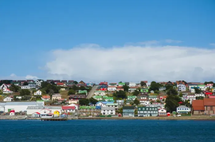 Framed Print : Falkland Islands. Stanley. View from the water