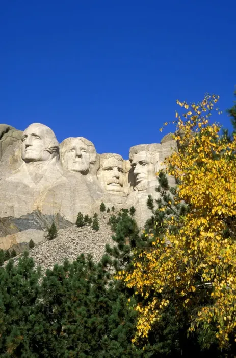 Framed Print : Fall color under Mount Rushmore, Mount Rushmore National Memorial, South Dakota, USA