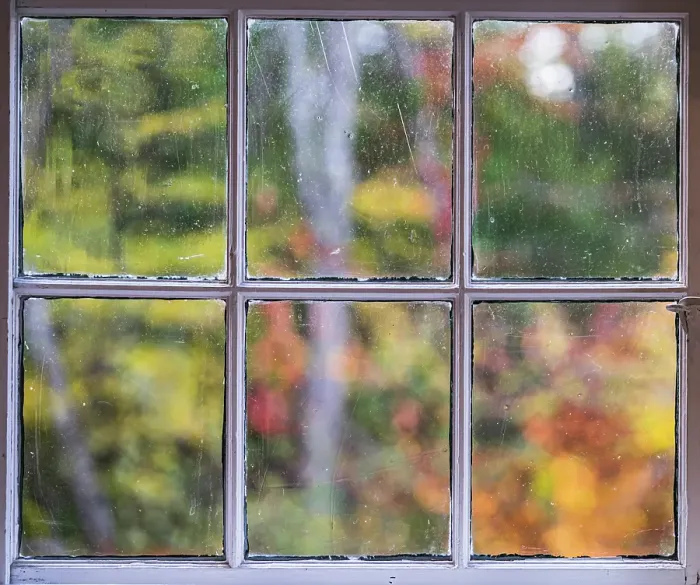Framed Print : Fall colors through a window in Selectmen Building at Somesville Bridge in Maine Framed Print : Fall colors through a window in Selectmen Building at Somesville Bridge in Maine
