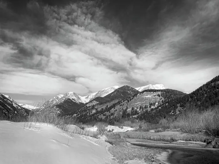 Framed Print : Fall Creek, winter, Colorado, Rocky Mountains National Park
