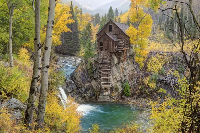 Framed Print : Fall at the Crystal Mill near Marble, Colorado in the Rocky Mountains Framed Print : Fall at the Crystal Mill near Marble, Colorado in the Rocky Mountains