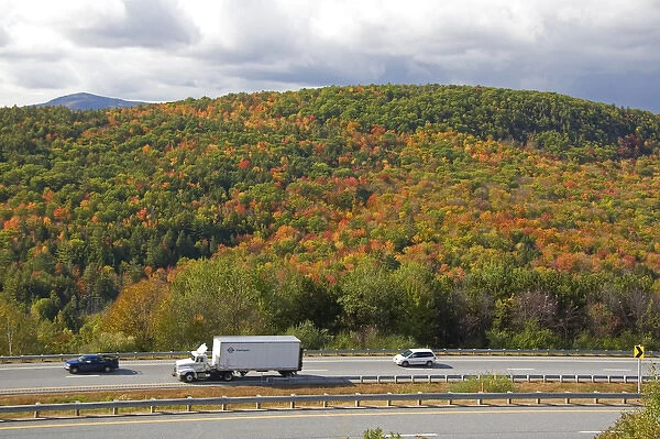 Fall foliage along interstate 89 in Sullivan County, New Hampshire, USA