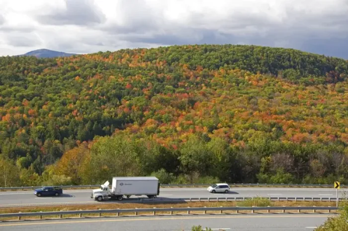 Framed Print : Fall foliage along interstate 89 in Sullivan County, New Hampshire, USA