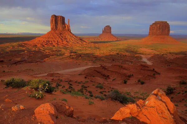 The famed Mittens, calling card of Monument Valley Tribal Park, Utah and Arizona