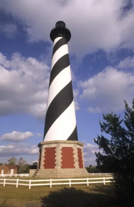 Framed Print : Famous Cape Hatteras Lighthouse the tallest in North America in its new location