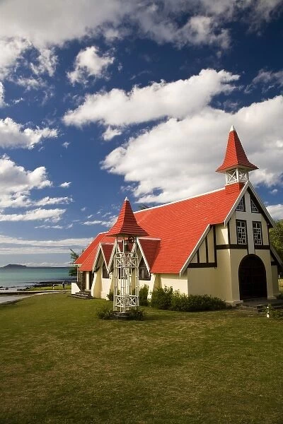 famous Catholic Church with Red Roof Notre Dame Auxiliaiatrice, cap Malheureux, Mauritius